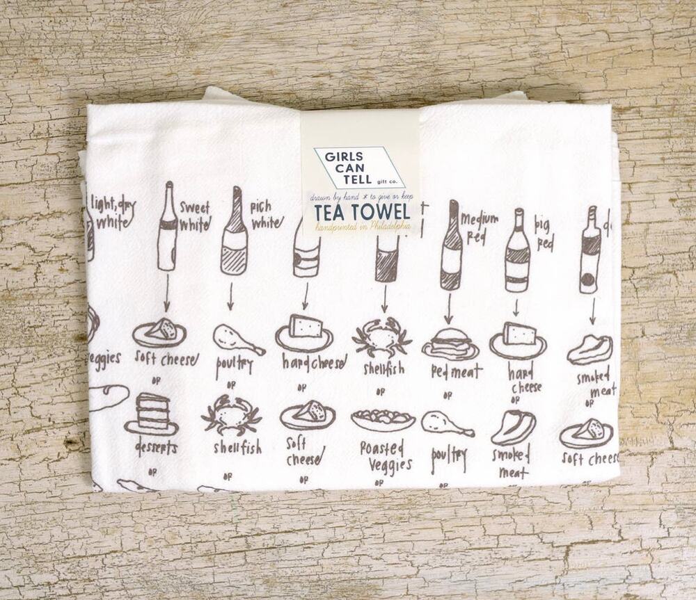 Wine Pairing Tea Towel